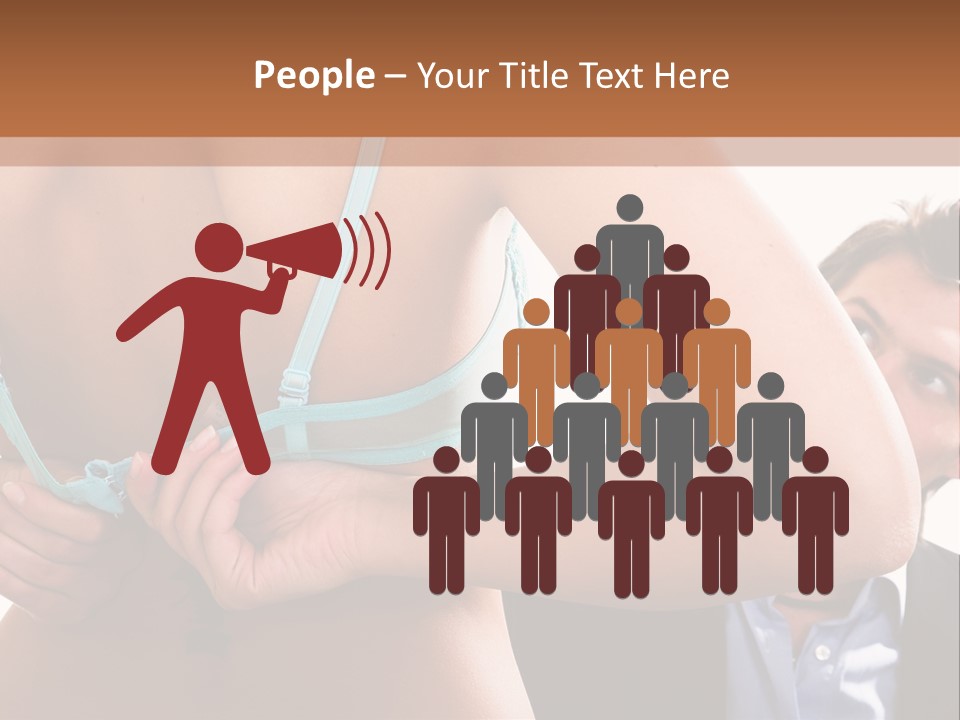 Woman Taking Of Bra In Front Of Man PowerPoint Template