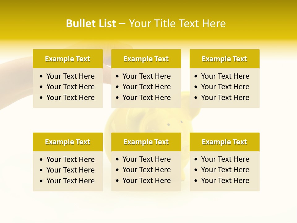A Person Putting A Coin Into A Yellow Piggy Bank PowerPoint Template