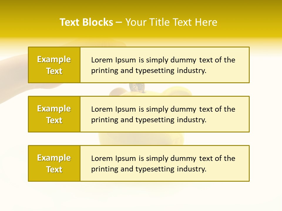 A Person Putting A Coin Into A Yellow Piggy Bank PowerPoint Template