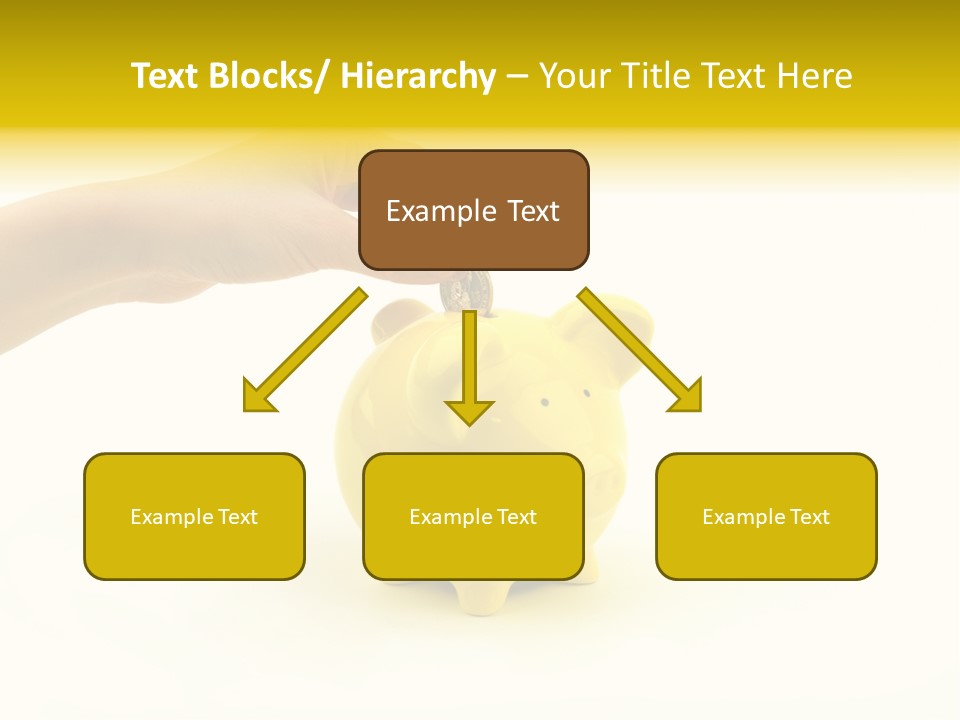 A Person Putting A Coin Into A Yellow Piggy Bank PowerPoint Template