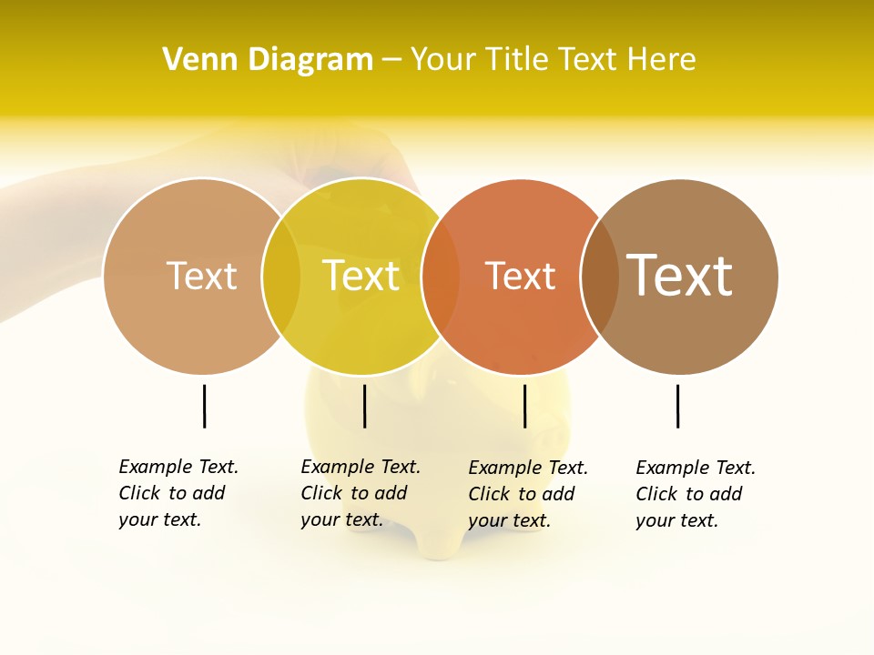 A Person Putting A Coin Into A Yellow Piggy Bank PowerPoint Template