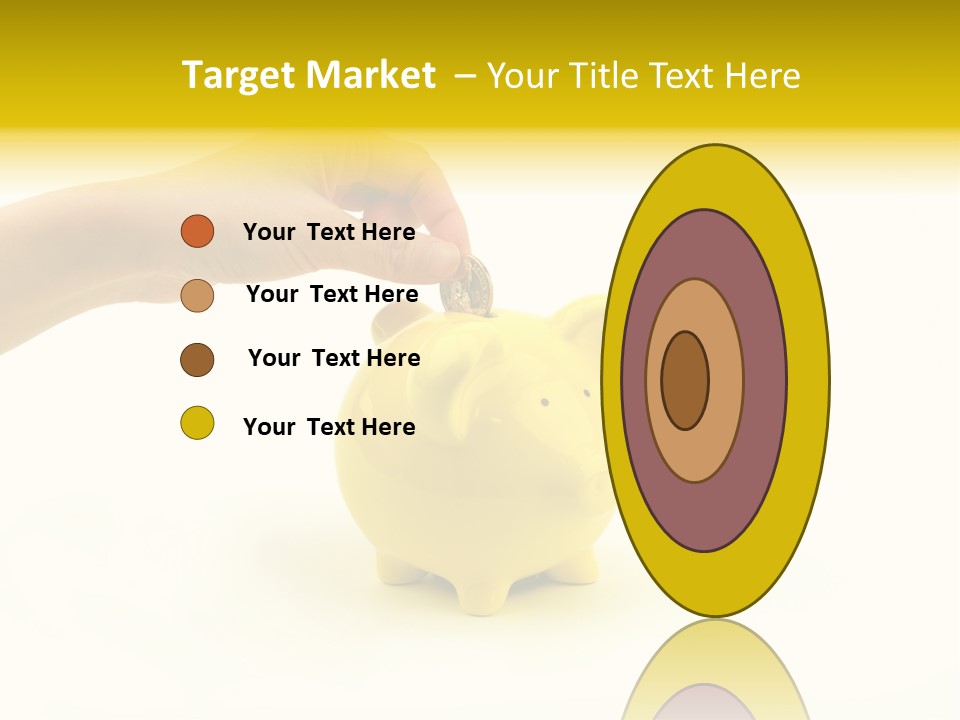 A Person Putting A Coin Into A Yellow Piggy Bank PowerPoint Template