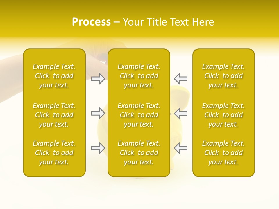 A Person Putting A Coin Into A Yellow Piggy Bank PowerPoint Template