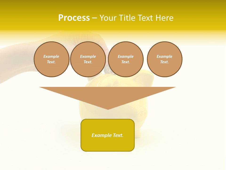 A Person Putting A Coin Into A Yellow Piggy Bank PowerPoint Template