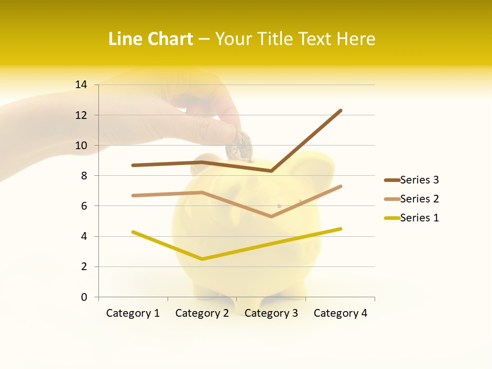A Person Putting A Coin Into A Yellow Piggy Bank PowerPoint Template