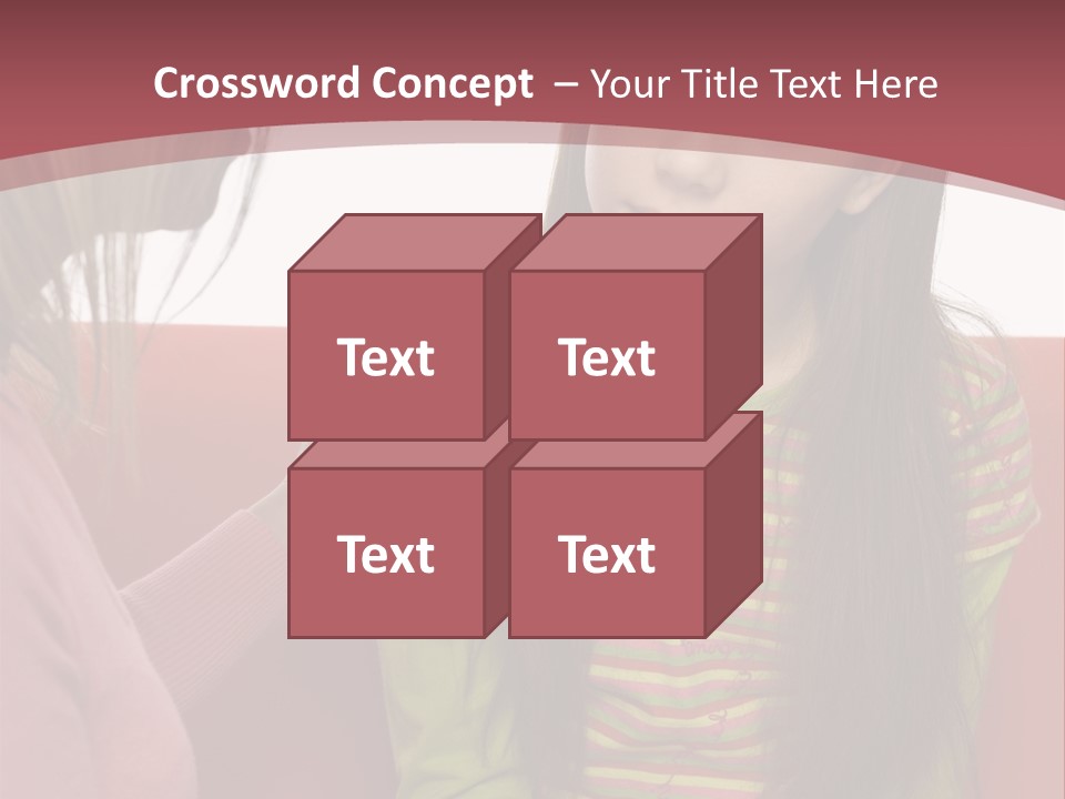 10-15Yo Daughter Is Listening To Her Mother. Girl Is Sitting On The Sofa. Only Side Of Mother's Head And Hand Visable. Isolated On White In Studio. PowerPoint Template