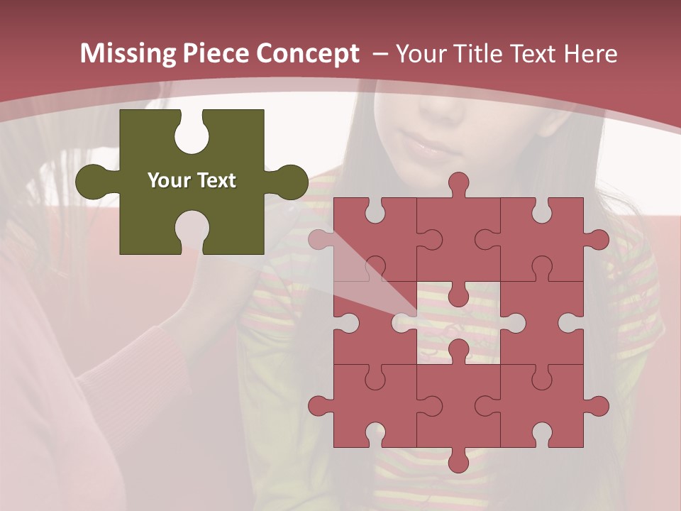 10-15Yo Daughter Is Listening To Her Mother. Girl Is Sitting On The Sofa. Only Side Of Mother's Head And Hand Visable. Isolated On White In Studio. PowerPoint Template