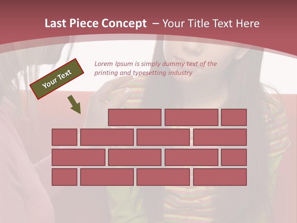 10-15Yo Daughter Is Listening To Her Mother. Girl Is Sitting On The Sofa. Only Side Of Mother's Head And Hand Visable. Isolated On White In Studio. PowerPoint Template