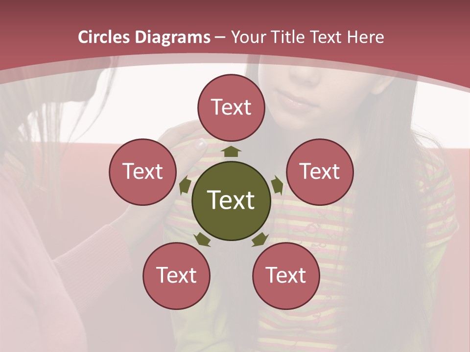 10-15Yo Daughter Is Listening To Her Mother. Girl Is Sitting On The Sofa. Only Side Of Mother's Head And Hand Visable. Isolated On White In Studio. PowerPoint Template