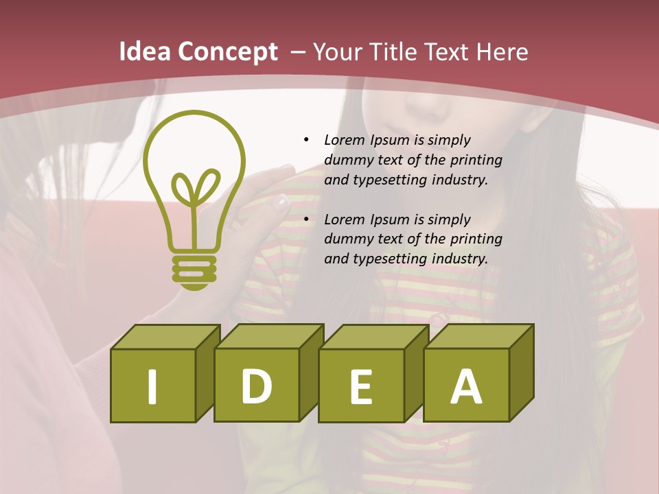 10-15Yo Daughter Is Listening To Her Mother. Girl Is Sitting On The Sofa. Only Side Of Mother's Head And Hand Visable. Isolated On White In Studio. PowerPoint Template