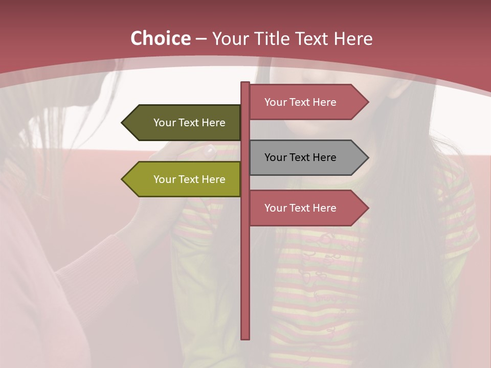 10-15Yo Daughter Is Listening To Her Mother. Girl Is Sitting On The Sofa. Only Side Of Mother's Head And Hand Visable. Isolated On White In Studio. PowerPoint Template