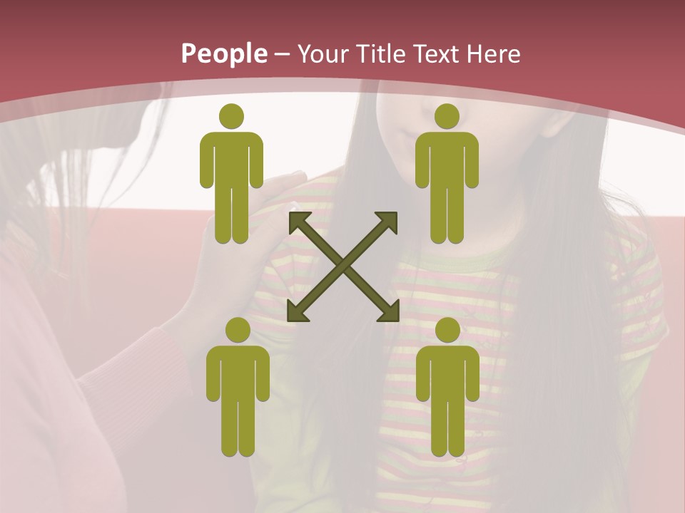 10-15Yo Daughter Is Listening To Her Mother. Girl Is Sitting On The Sofa. Only Side Of Mother's Head And Hand Visable. Isolated On White In Studio. PowerPoint Template