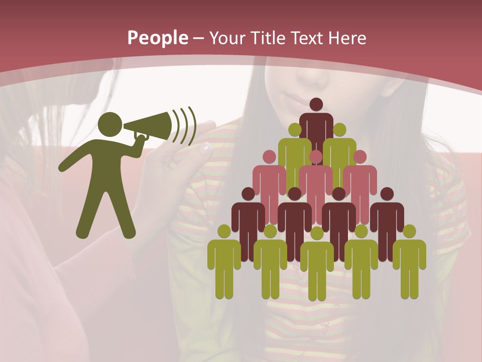 10-15Yo Daughter Is Listening To Her Mother. Girl Is Sitting On The Sofa. Only Side Of Mother's Head And Hand Visable. Isolated On White In Studio. PowerPoint Template