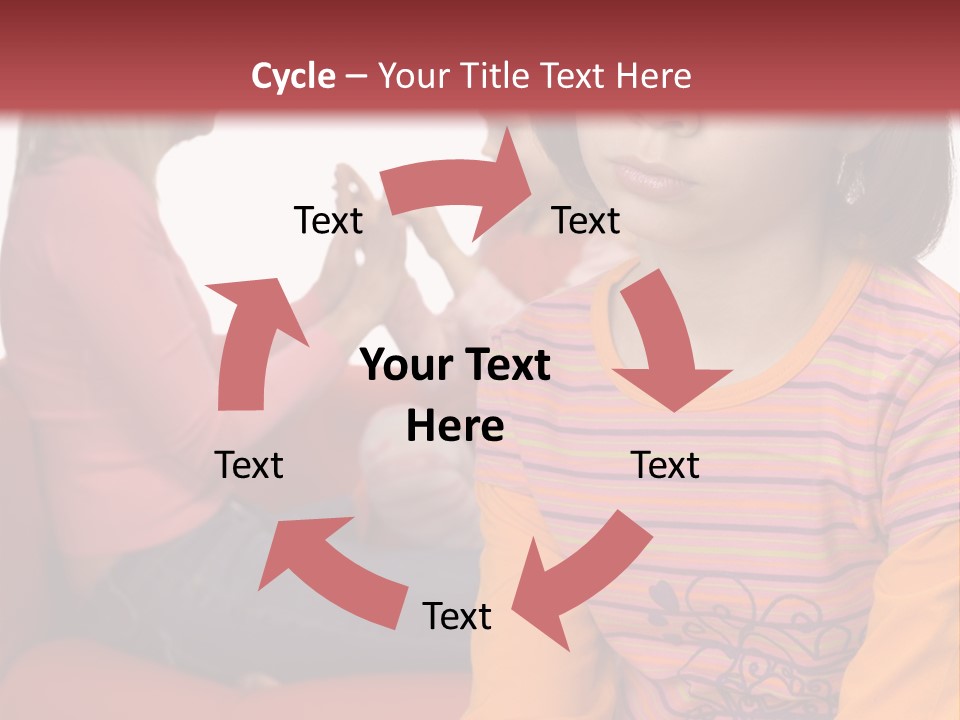 Sad 10-12Yo Girl. Focus On Her Face. There Are Her Mother And Younger Sister Behind Her. Girl's Feeling Rejected And Alone. PowerPoint Template
