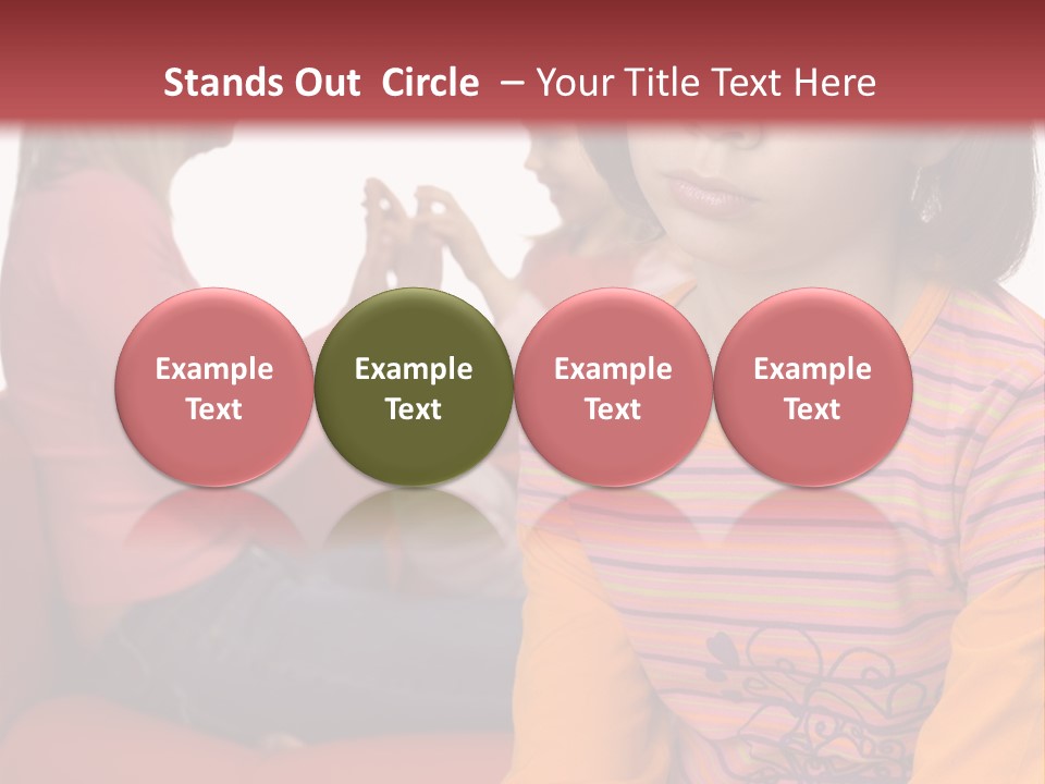 Sad 10-12Yo Girl. Focus On Her Face. There Are Her Mother And Younger Sister Behind Her. Girl's Feeling Rejected And Alone. PowerPoint Template