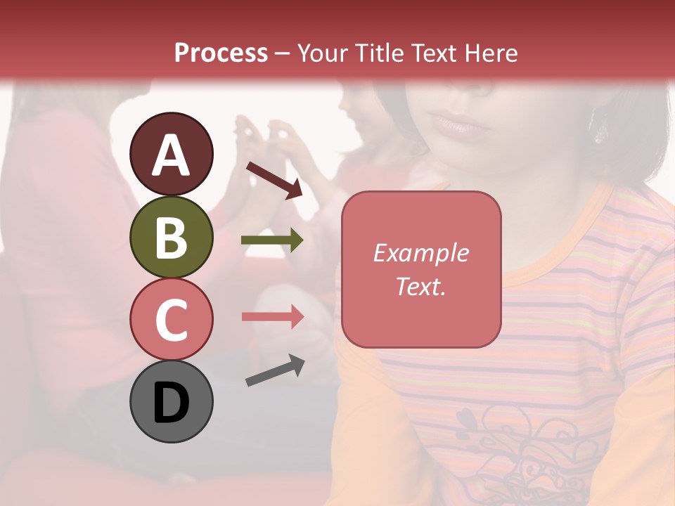Sad 10-12Yo Girl. Focus On Her Face. There Are Her Mother And Younger Sister Behind Her. Girl's Feeling Rejected And Alone. PowerPoint Template