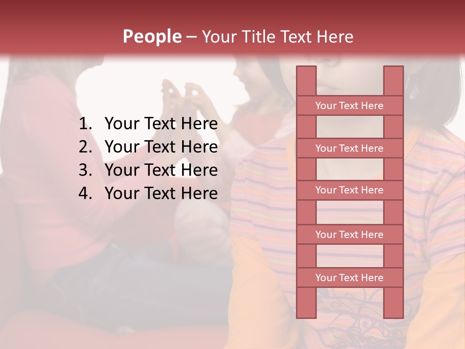 Sad 10-12Yo Girl. Focus On Her Face. There Are Her Mother And Younger Sister Behind Her. Girl's Feeling Rejected And Alone. PowerPoint Template