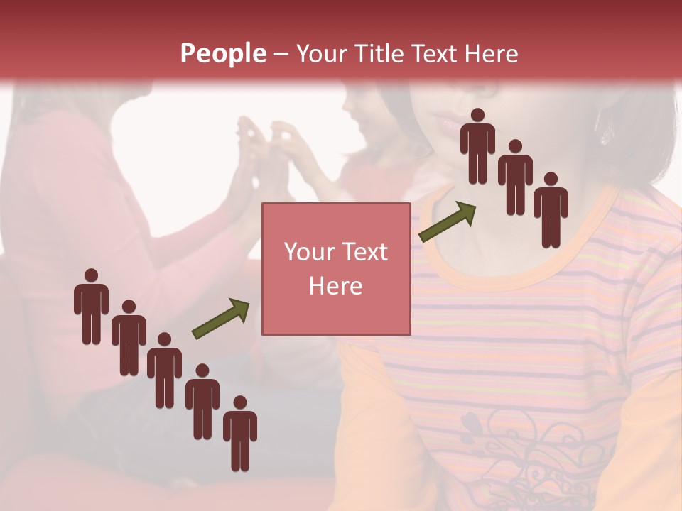 Sad 10-12Yo Girl. Focus On Her Face. There Are Her Mother And Younger Sister Behind Her. Girl's Feeling Rejected And Alone. PowerPoint Template