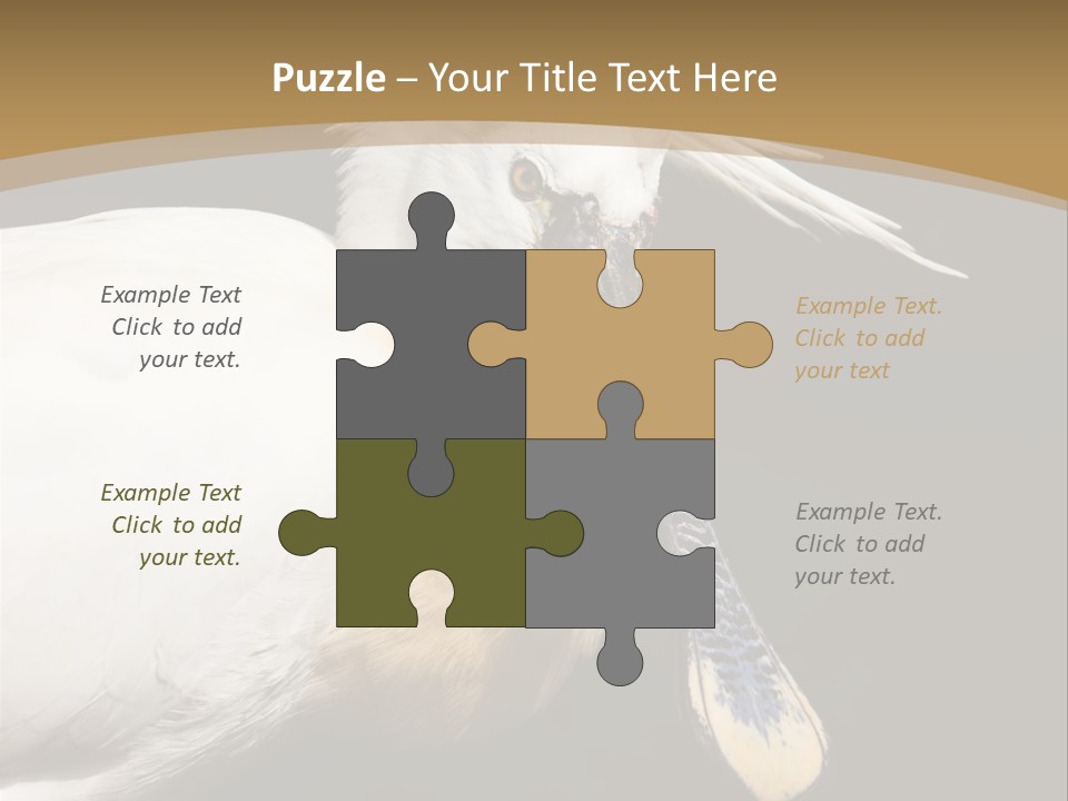 A White Bird With A Blue Tie On It's Neck PowerPoint Template