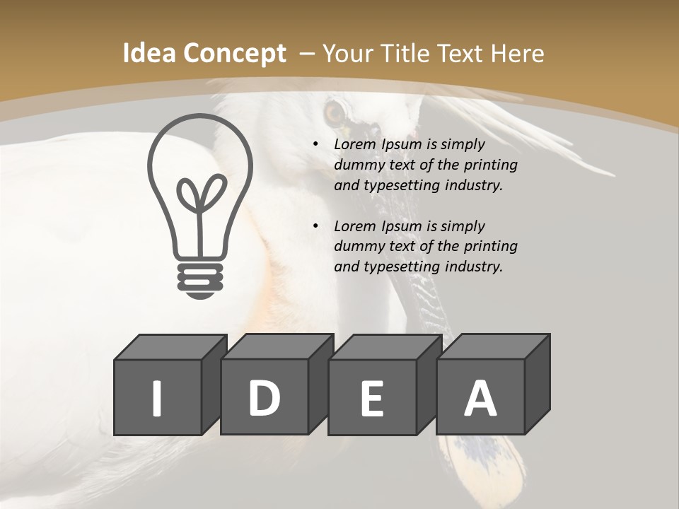 A White Bird With A Blue Tie On It's Neck PowerPoint Template