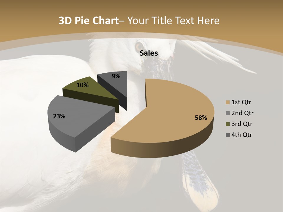 A White Bird With A Blue Tie On It's Neck PowerPoint Template