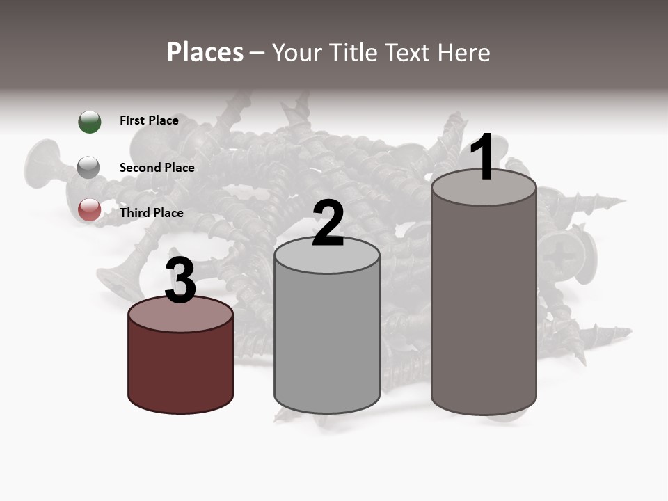 A Pile Of Screws On A White Background PowerPoint Template