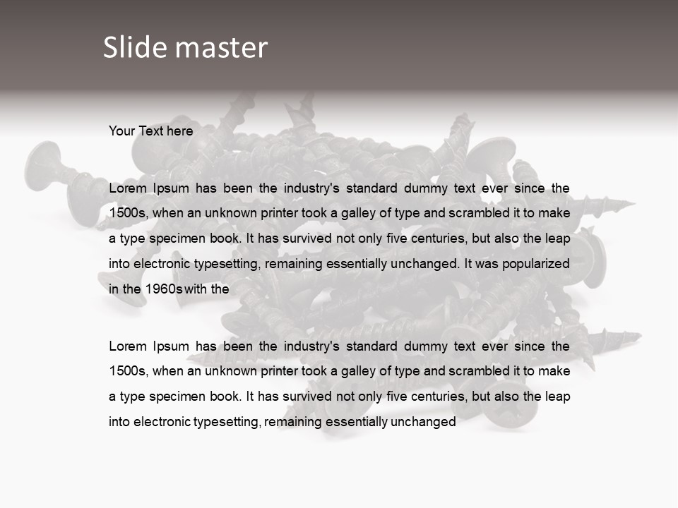 A Pile Of Screws On A White Background PowerPoint Template