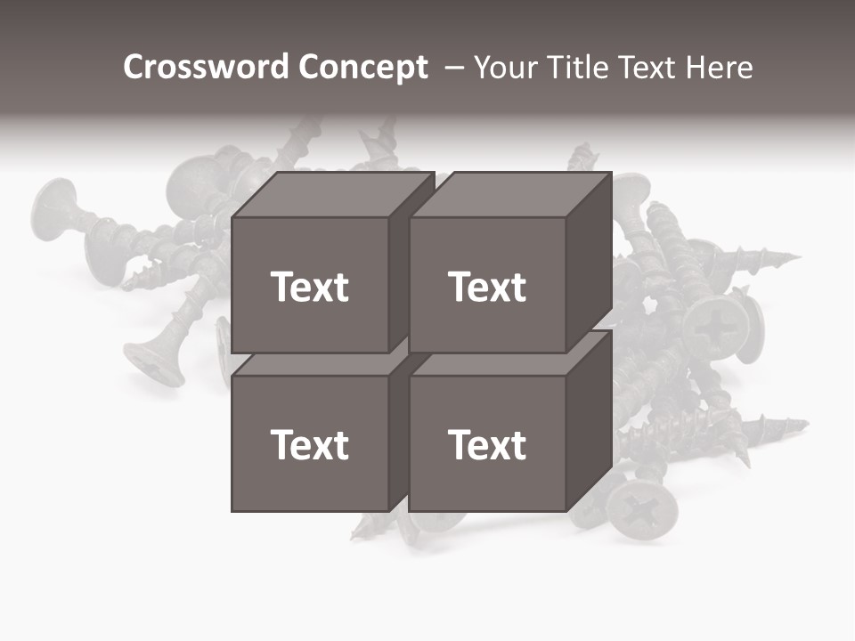 A Pile Of Screws On A White Background PowerPoint Template