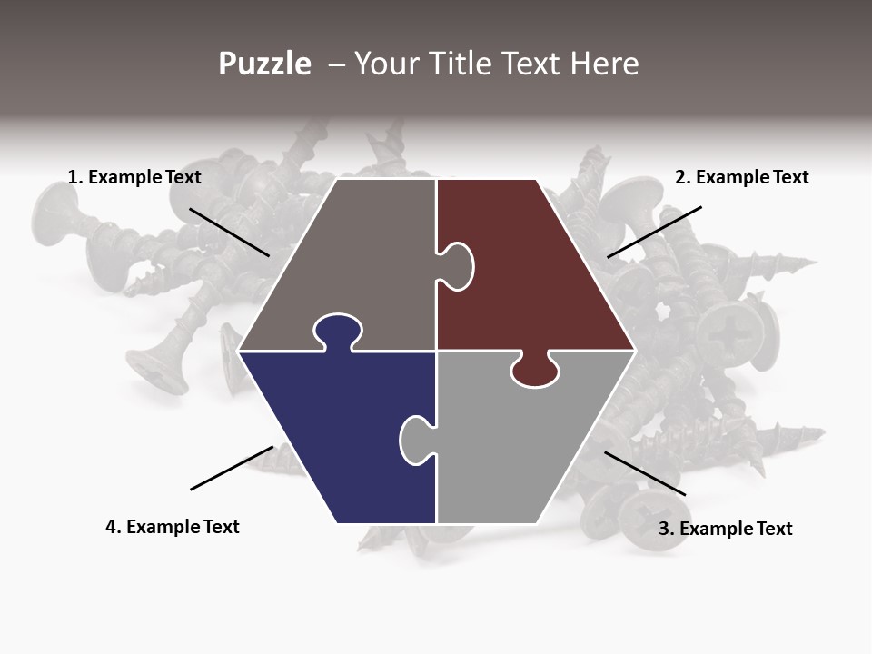 A Pile Of Screws On A White Background PowerPoint Template