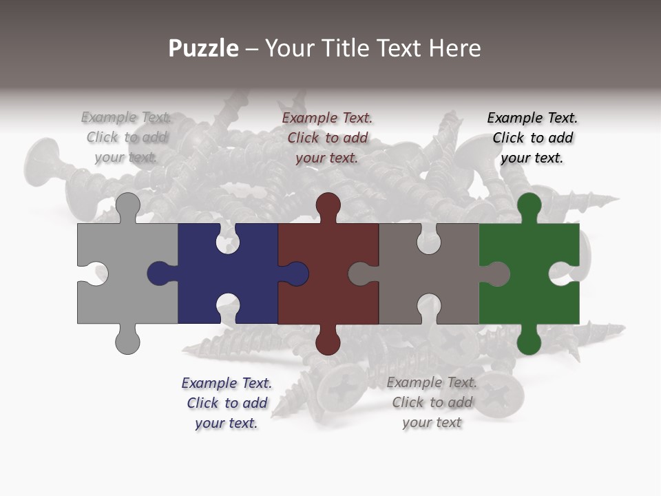 A Pile Of Screws On A White Background PowerPoint Template