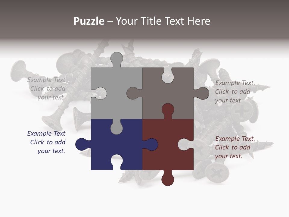 A Pile Of Screws On A White Background PowerPoint Template