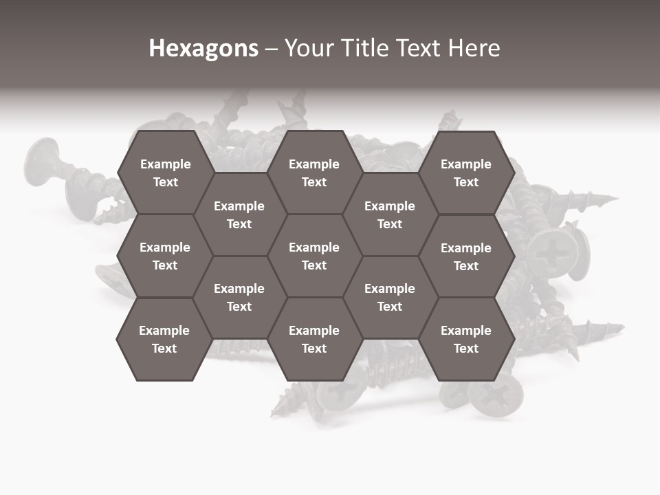 A Pile Of Screws On A White Background PowerPoint Template