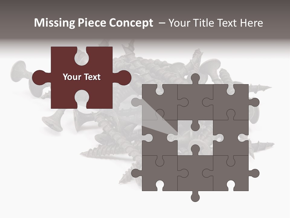 A Pile Of Screws On A White Background PowerPoint Template