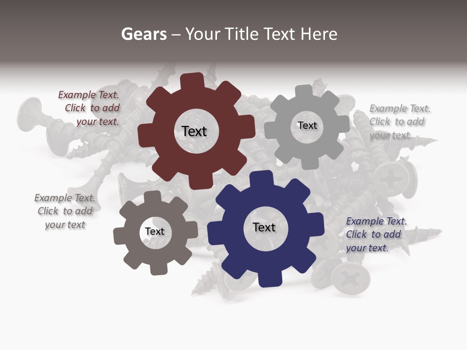 A Pile Of Screws On A White Background PowerPoint Template