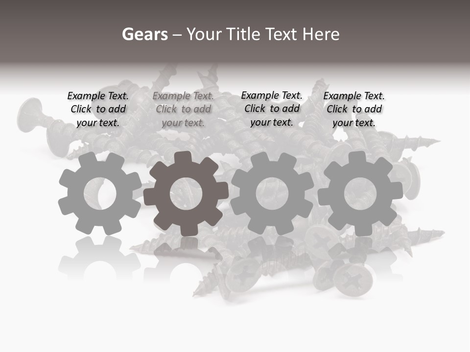 A Pile Of Screws On A White Background PowerPoint Template