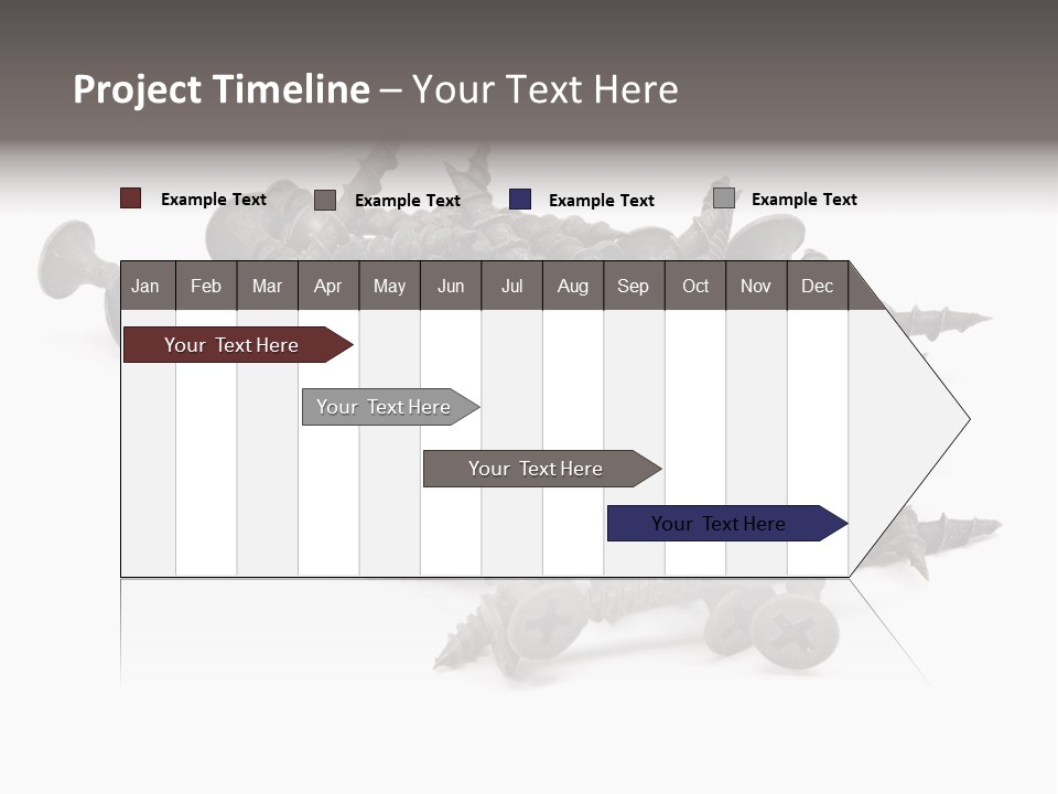 A Pile Of Screws On A White Background PowerPoint Template
