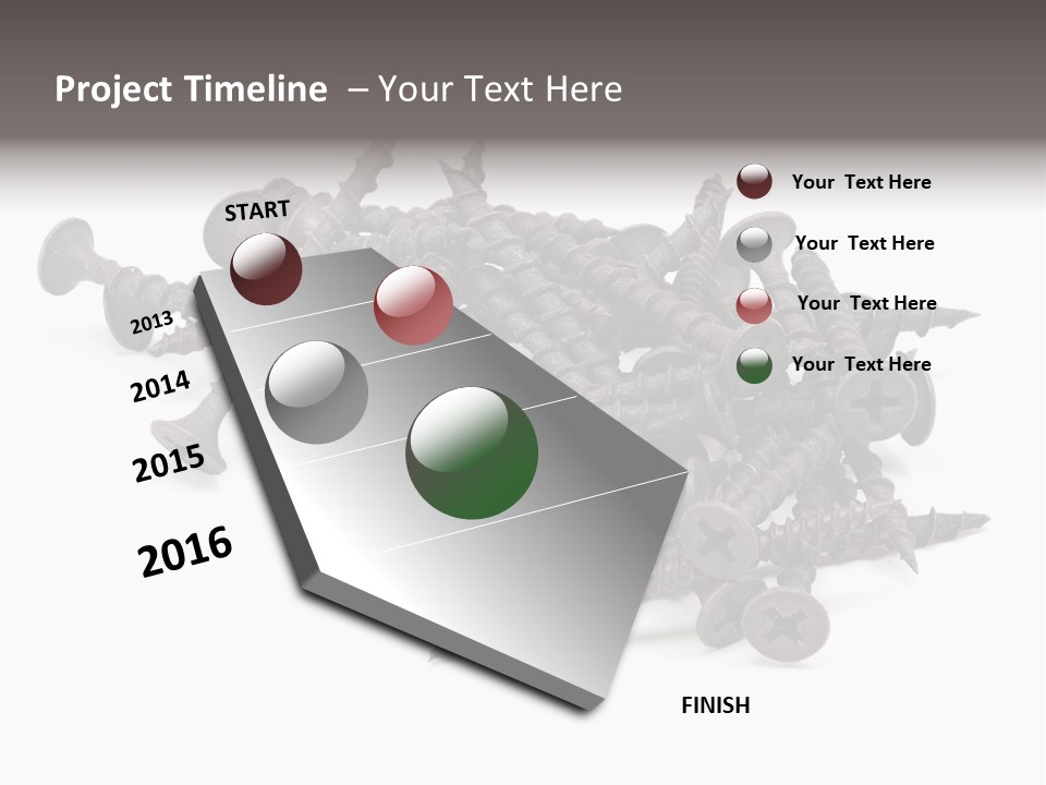 A Pile Of Screws On A White Background PowerPoint Template