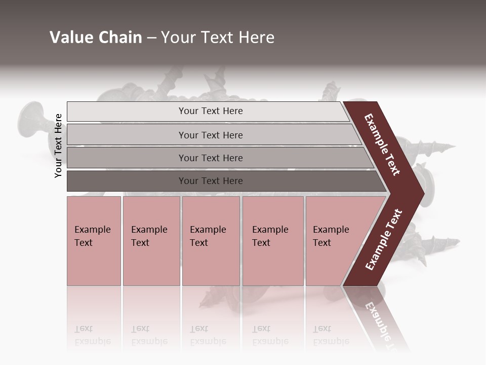 A Pile Of Screws On A White Background PowerPoint Template