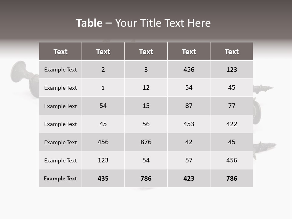 A Pile Of Screws On A White Background PowerPoint Template