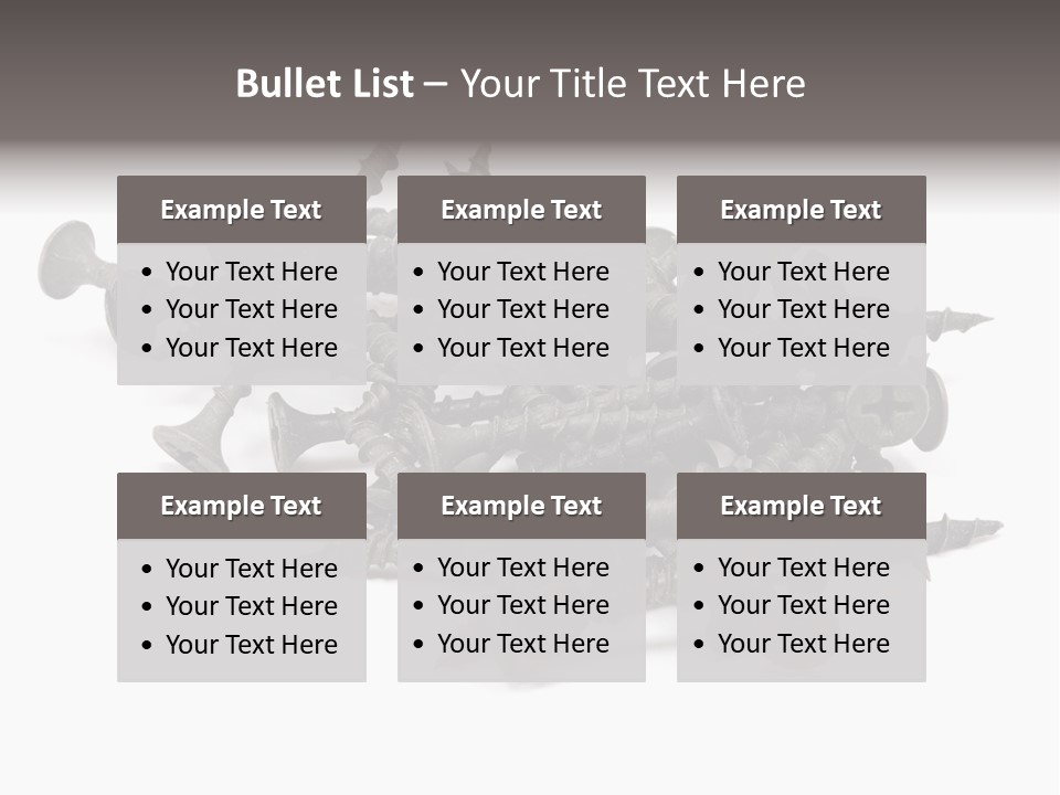 A Pile Of Screws On A White Background PowerPoint Template