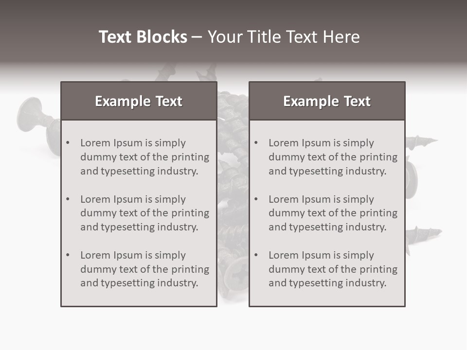A Pile Of Screws On A White Background PowerPoint Template