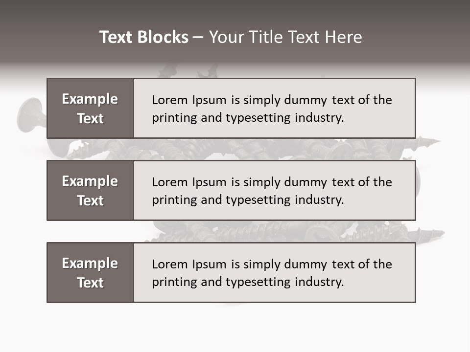 A Pile Of Screws On A White Background PowerPoint Template