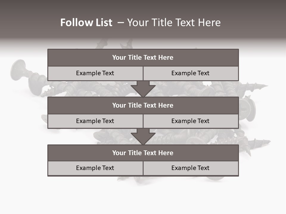 A Pile Of Screws On A White Background PowerPoint Template