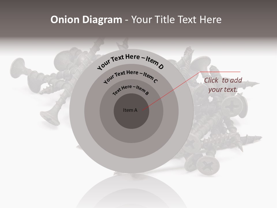 A Pile Of Screws On A White Background PowerPoint Template