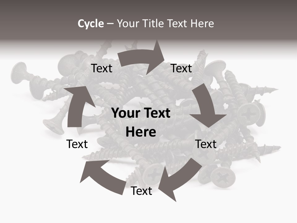 A Pile Of Screws On A White Background PowerPoint Template