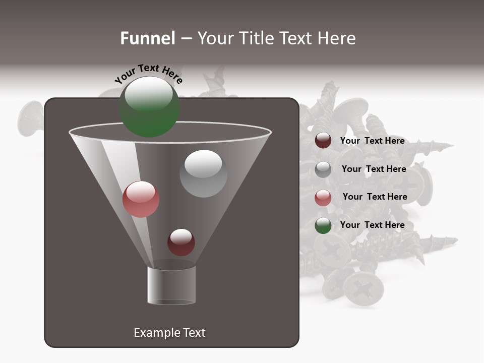 A Pile Of Screws On A White Background PowerPoint Template