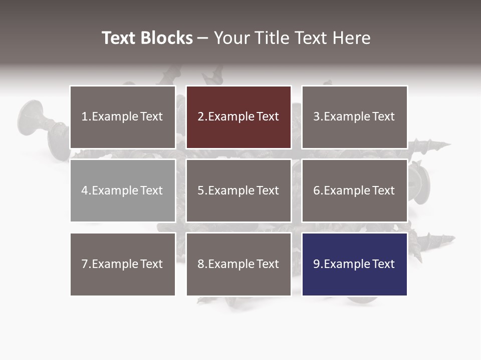 A Pile Of Screws On A White Background PowerPoint Template