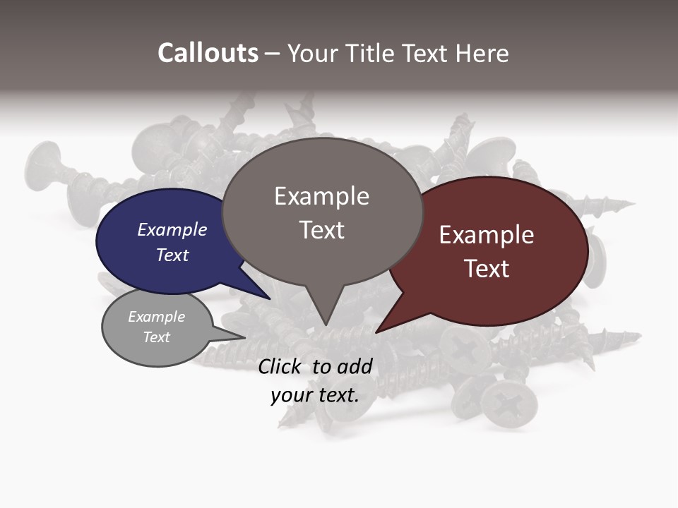 A Pile Of Screws On A White Background PowerPoint Template
