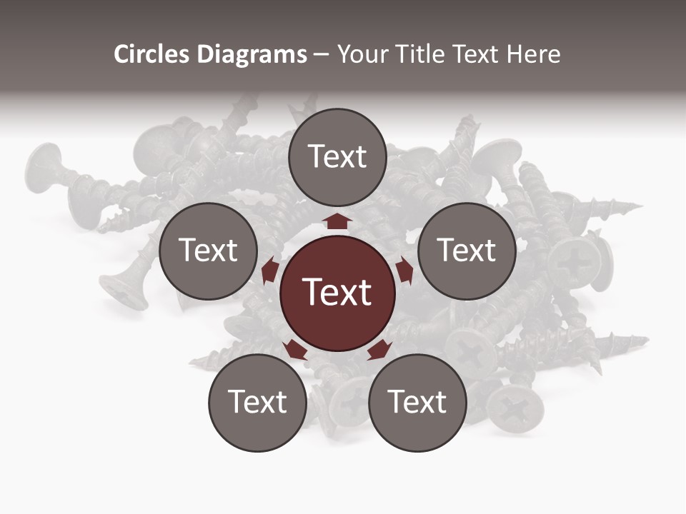 A Pile Of Screws On A White Background PowerPoint Template