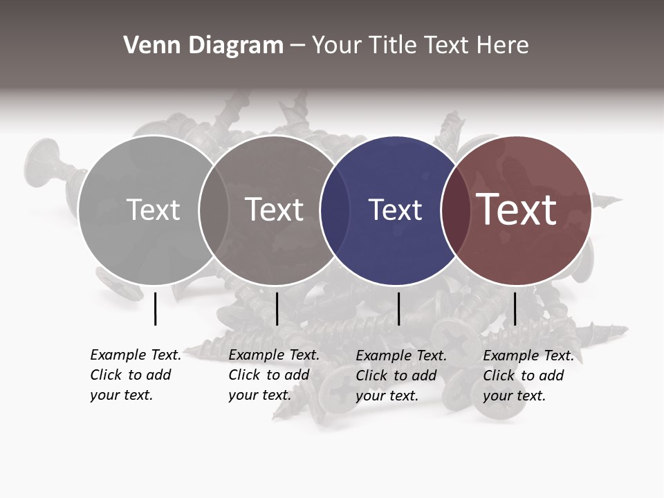 A Pile Of Screws On A White Background PowerPoint Template